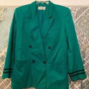 Liz Claiborne Green Double-Breasted Blazer